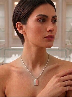 Vintage Mexico 925 Sterling Silver Coral V-Neck Collar Necklace